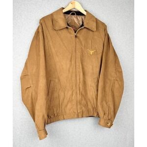 Cutter & Buck Texas Longhorns tan suede Full Zip Jacket Men L
